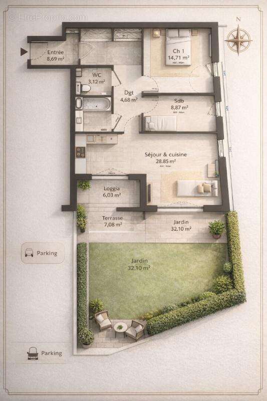 Appartement à MARCQ-EN-BAROEUL