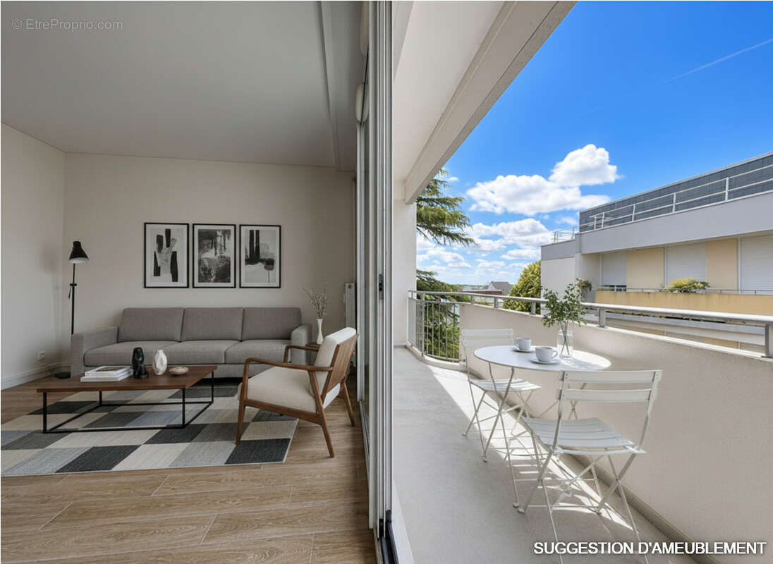 T3 de 74 m²  au dernier étage avec double balcons à Trélazé - photo 3