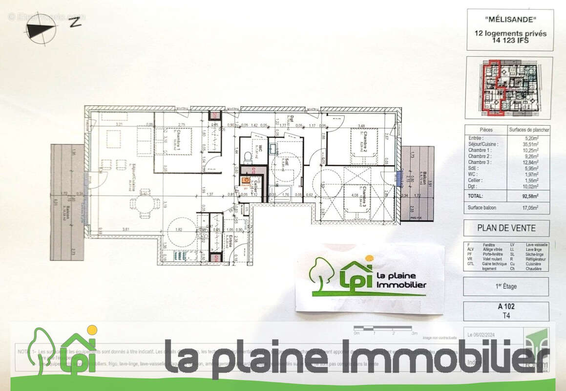IFS BOURG aux pied des commerces, poste, médecins, bus, APPARTEMENT neuf  de 4 pièces - 92,58 m² habitables, balcon sud 10m² 2 p - photo 2