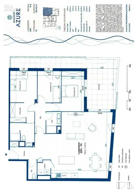 Appartement Agde 4 pièce(s) 120 m2 avec terrasse et parking - photo 4