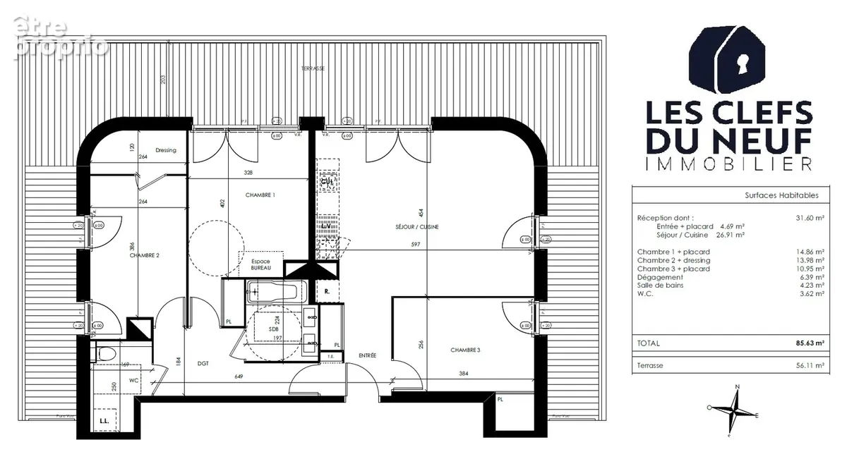 Appartement 4 pièces 87m² + Terrasse de 40m² + Parking sous-sol  ! BARRIERE DE PARIS - photo 13