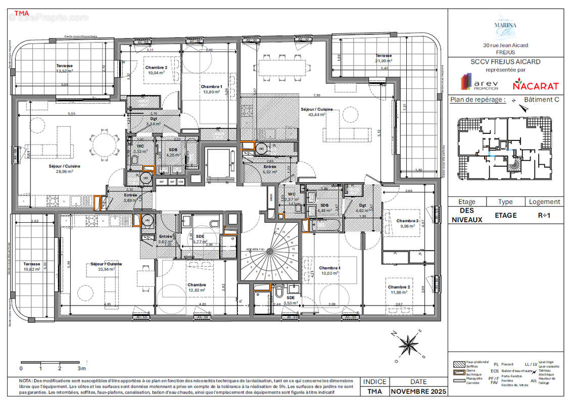 Appartement 3 pieces de 67 m², 2 chambres, terrasse de 14 m²  et 2 stationnements - photo 5