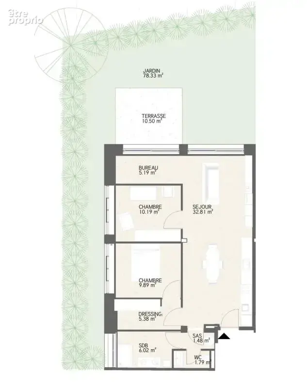 Appartement T3 - Rez de Jardin - photo 3