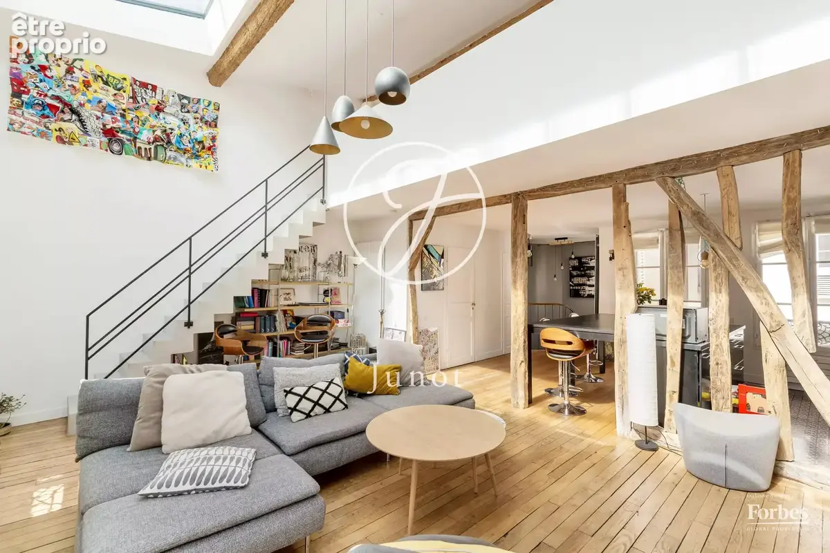 Paris 18e - JULES JOFFRIN / RUE DU POTEAU - Duplex - 4 pièces - 96,82m² Carrez - 130,57m² -  Atelier d'artiste - Terrasse - photo 5