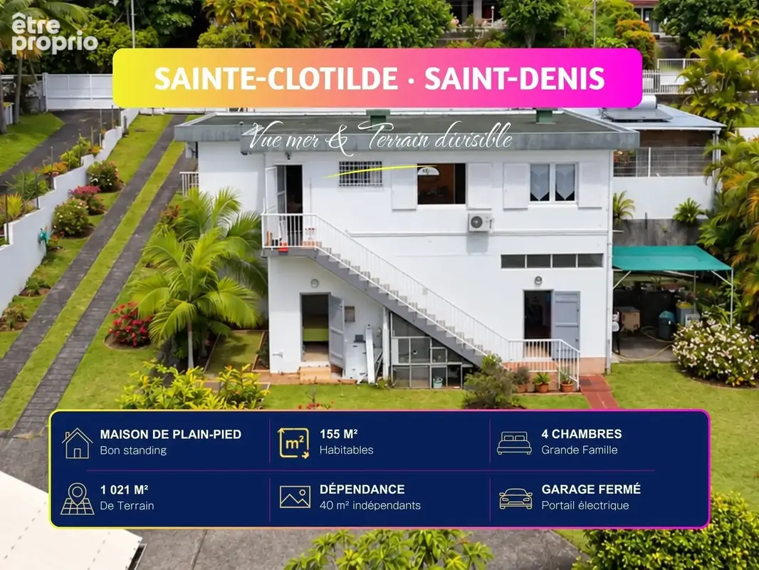Maison 5 pièces 155 m² à vendre à Saint-Denis (97490) - photo 2