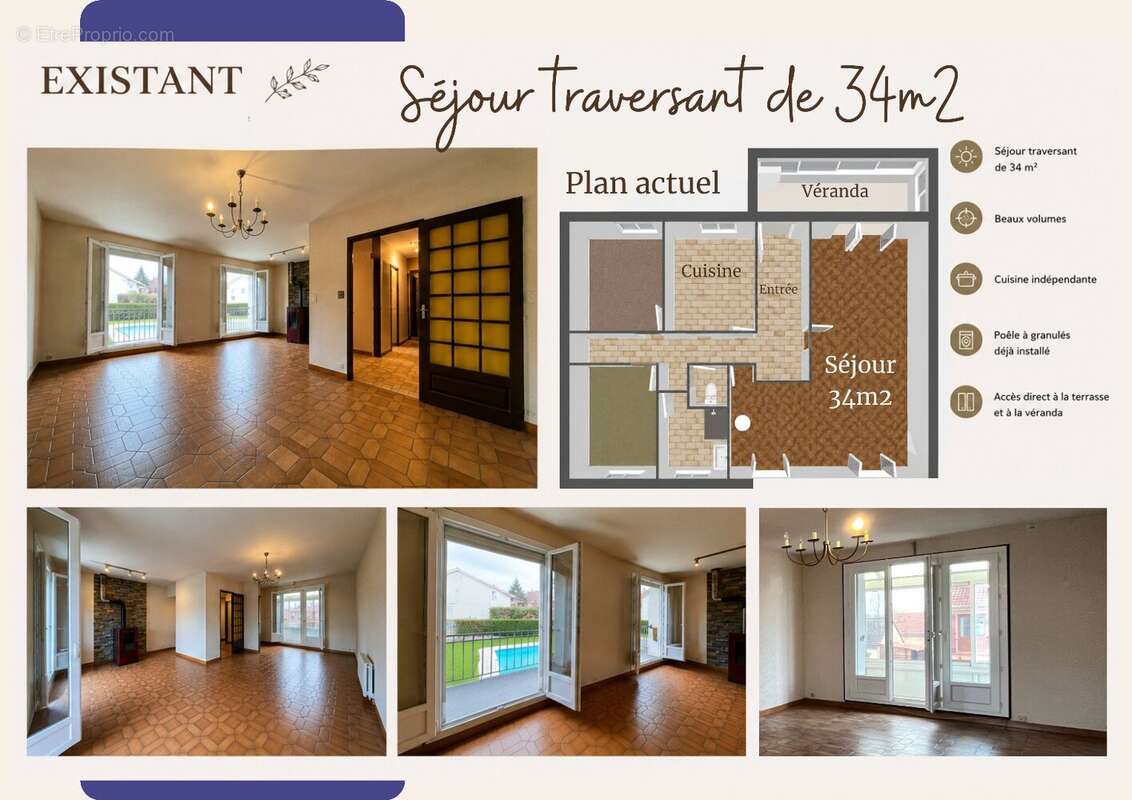 Maison sur sous sol, 128m2, 3 chambres avec Piscine et jardin clos,endie immobilier, veronique murgue - photo 4