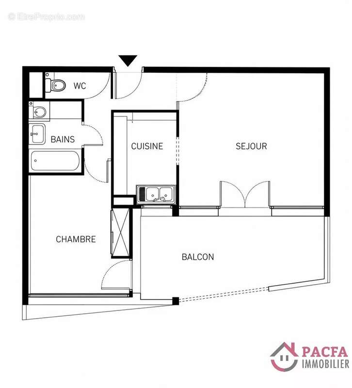 Appartement T2 avec terrasse et parking - photo 7