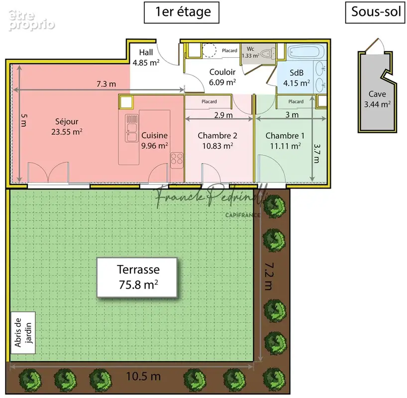 Beau T3 72 m²  VILLEURBANNE (69) CHARPENNES – Place Charles Hernu avec terrasse 75 m² - photo 9