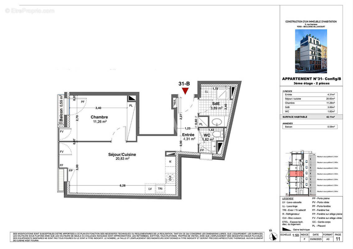 Appartement à BOULOGNE-BILLANCOURT