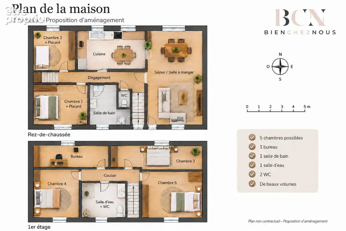 Maison familiale individuelle de 143m2 avec  5 chambres dont 2 au RDC, et sous sol total - photo 12