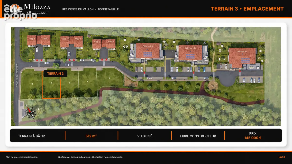 Bonnefamille ? Terrain viabilisé libre constructeur de 512 m² - photo 2