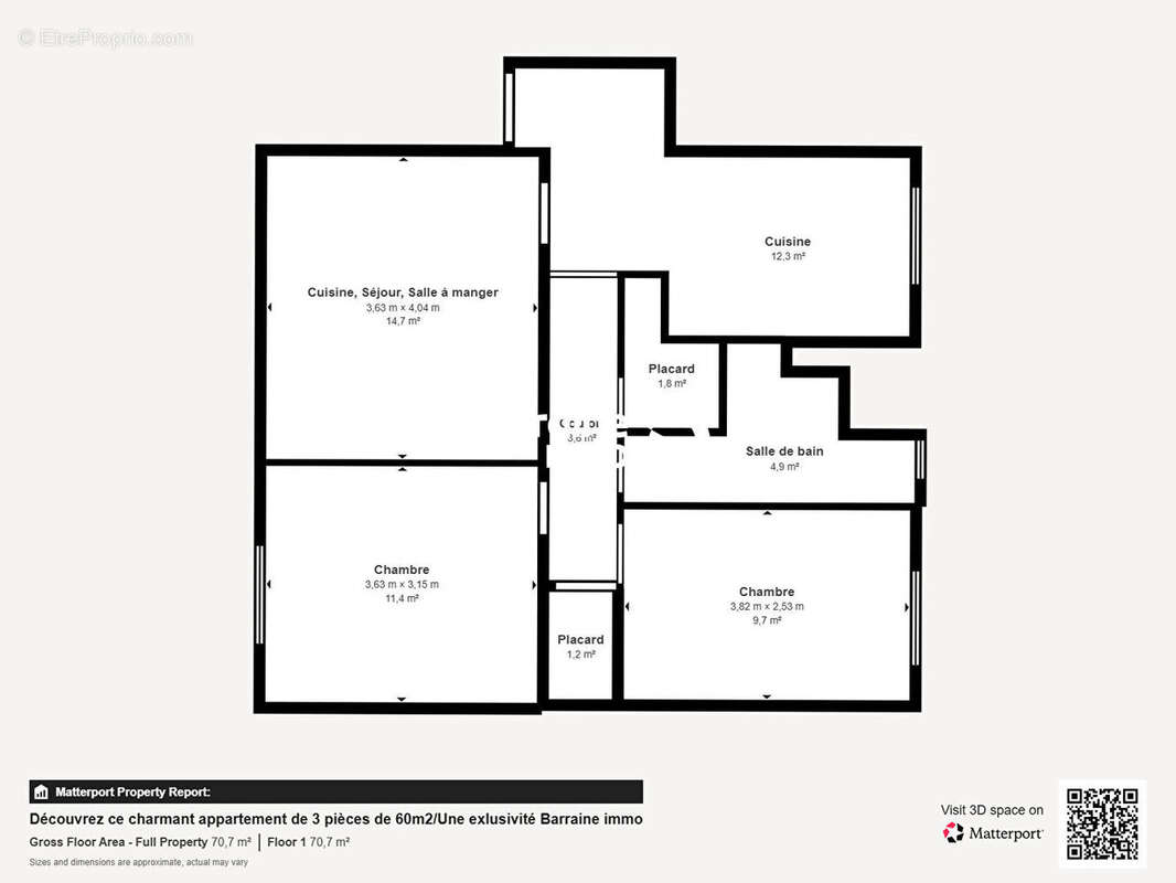 EXLUSIVITE BARRAINE IMMO /Appartement 3 pièces  60 m2 à vendre à Lorient - Rare sur le marché - photo 15