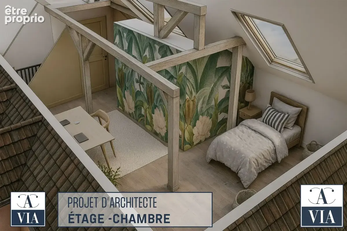 Projet d'architecte - chambre à l'étage