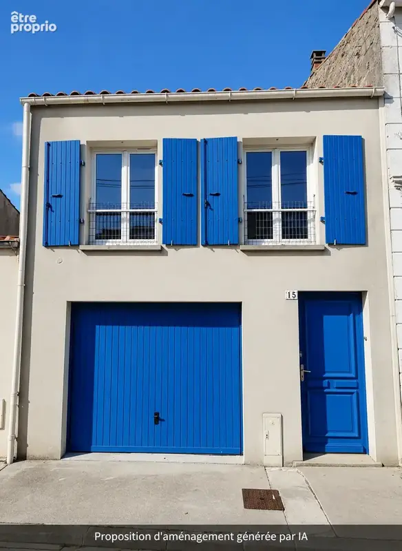 Ensemble immobilier de 108 m2 divisé en 2 logements T2 bis avec garage, cour et balcon - photo 16