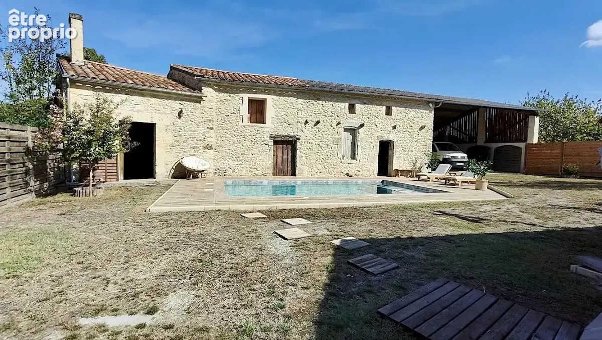 Saint-Giron-d'Aiguevive   Propriété en pierre 215 m2   5 chambres   Piscine   Maison louée - photo 5