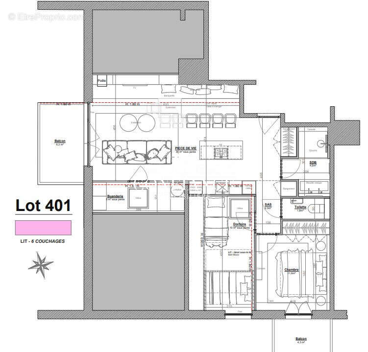 Appartement 71 m² à Saint-Etienne-De-Tinee  - photo 3