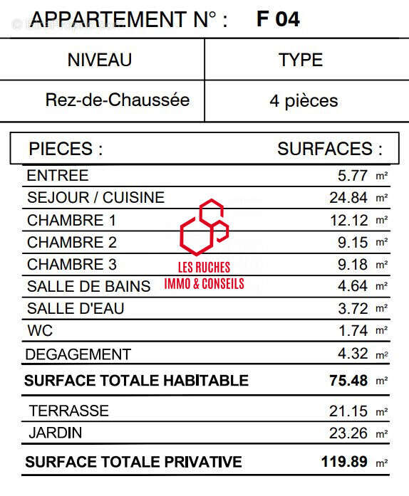 Appartement à BUSSY-SAINT-GEORGES