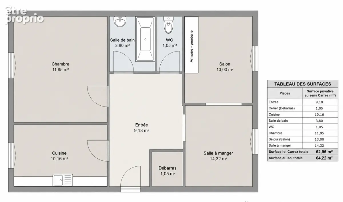 Lyon 6 - Appartement traversant de 64 m², possibilité 2 chambres, sans vis-à-vis - photo 6