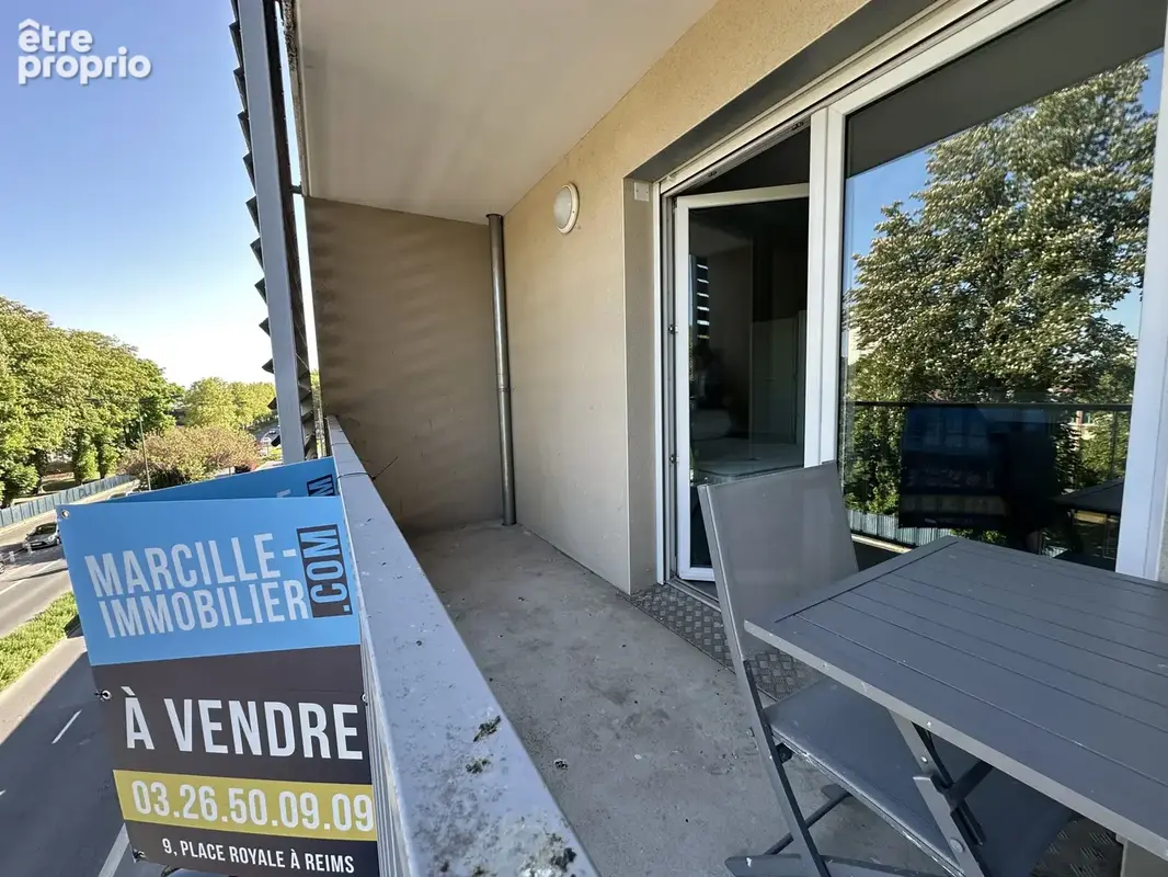Reims - type 1 vendu loue avec loggia secteur stade / parc leo lagrange / rene tys - photo 3