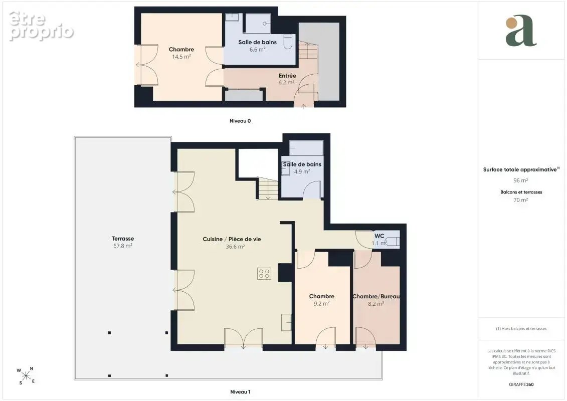 Superbe duplex esprit « maison sur le toit  » 96 m² + 70 m² de terrasses plein Sud en vente à Asnières-sur-Seine (92600) - photo 3