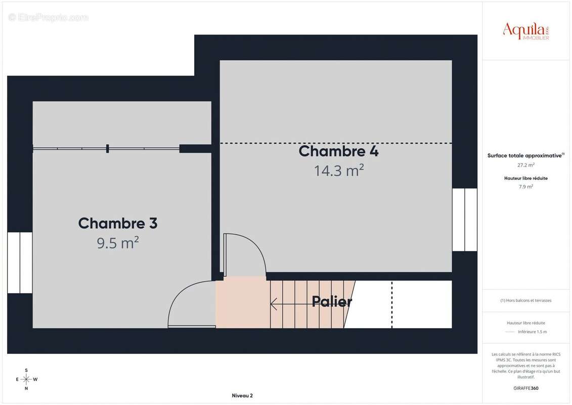 Plan du 2° étage - Maison à VILLEURBANNE
