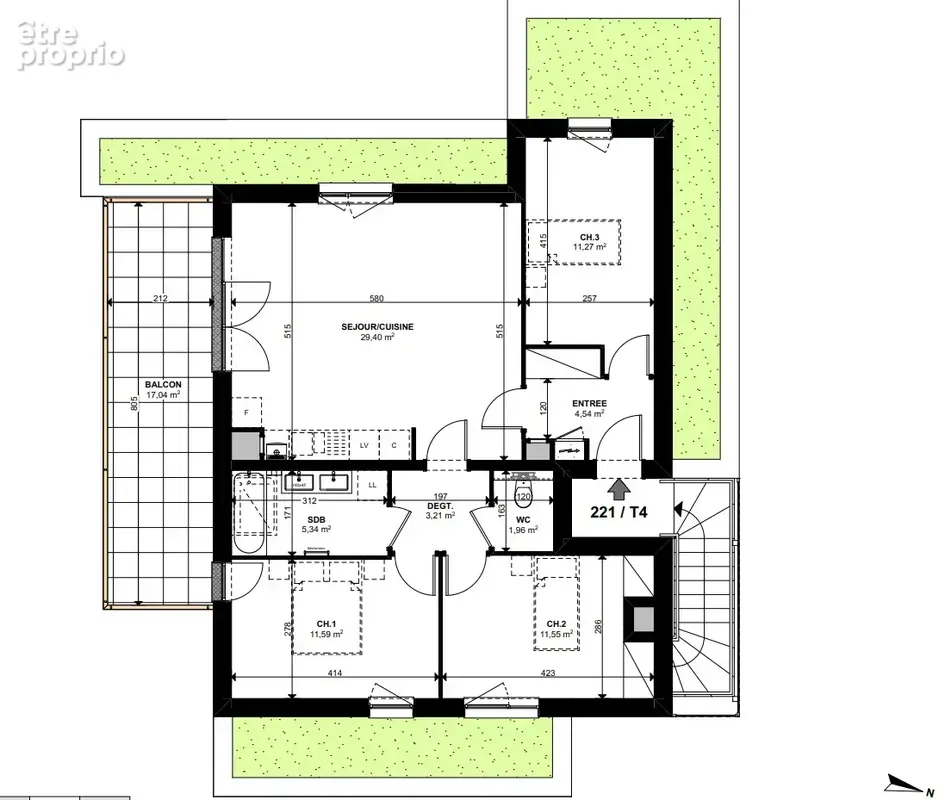 Neudorf - Schluthfeld, appartement 4 pièces de 79m2 avec balcon - photo 2