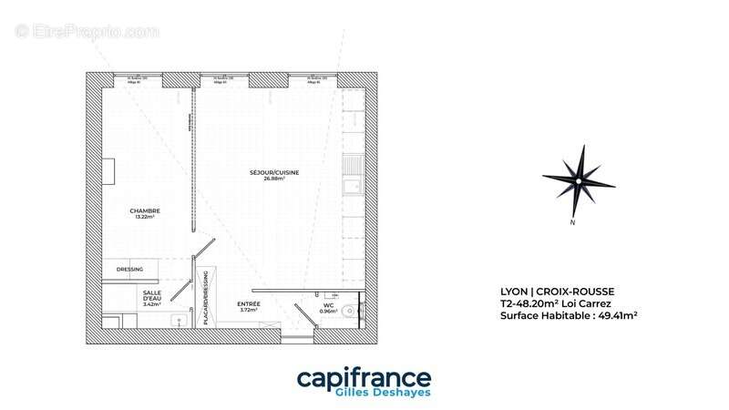 Lyon 1er — Croix-Rousse Un T2 de 48.20 m² 4ème étage - photo 9