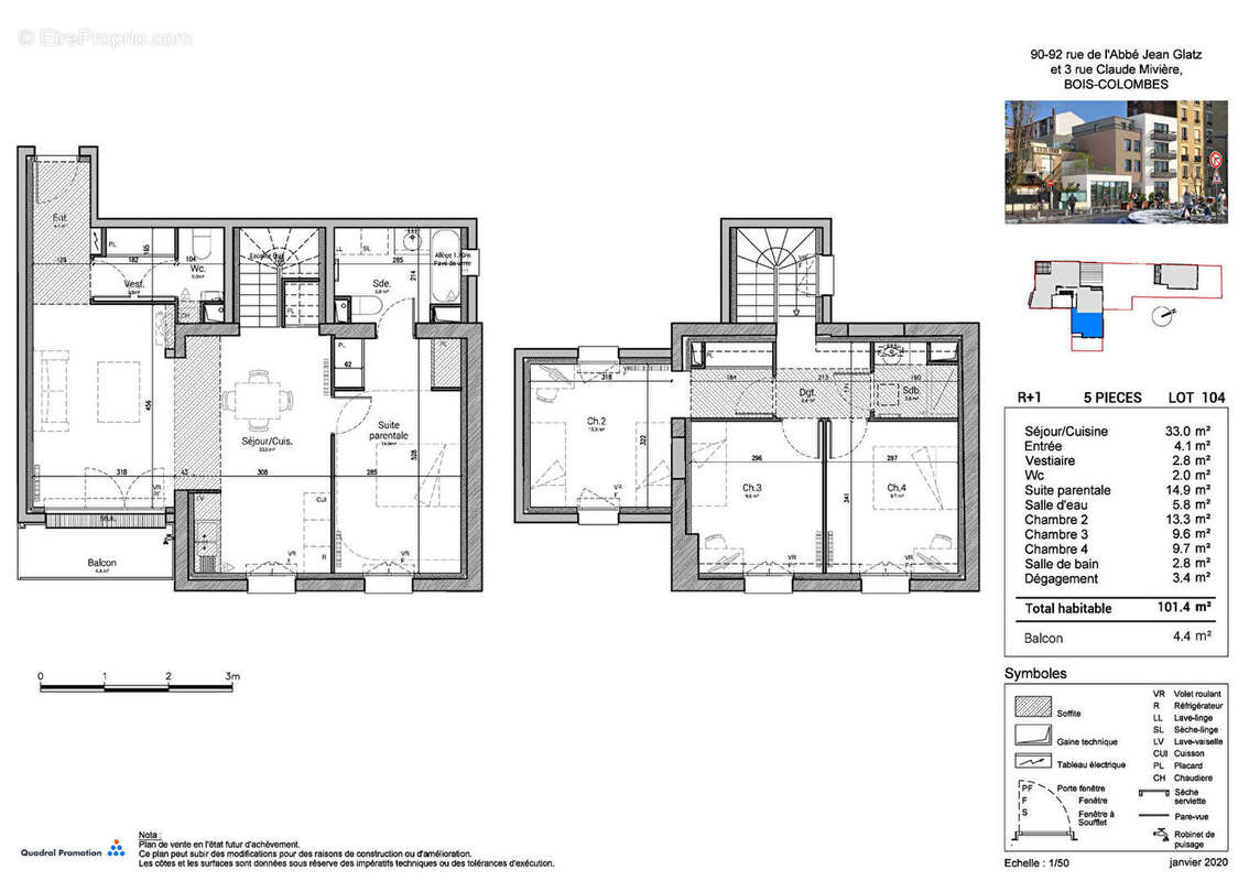 Appartement à BOIS-COLOMBES