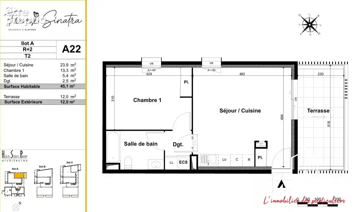 Appartement 2 pièces 45 m² à vendre à Clapiers (34830) - photo 2