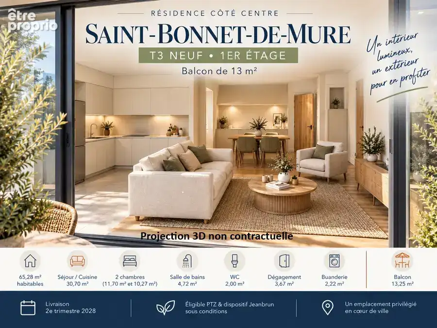 Photo Appartement à Saint-Bonnet-De-Mure au prix de 292 000€