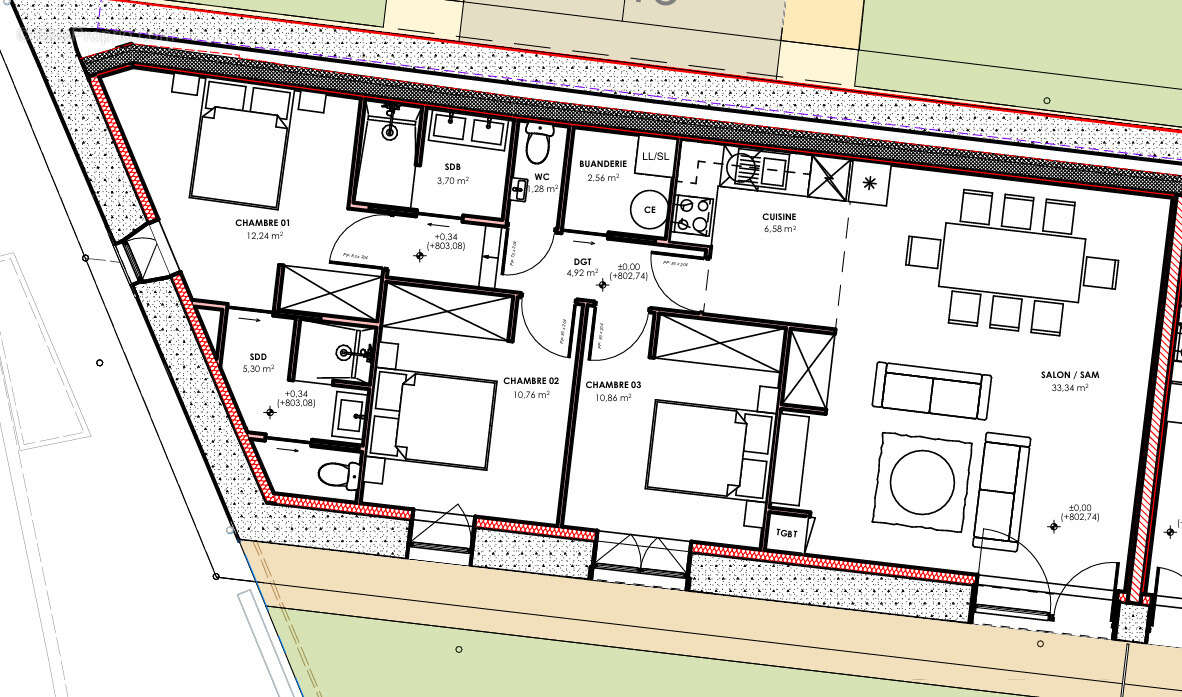 DUERNE -  Plein centre villlage - Appartement de 99m2 en plateau avec jardin - photo 2