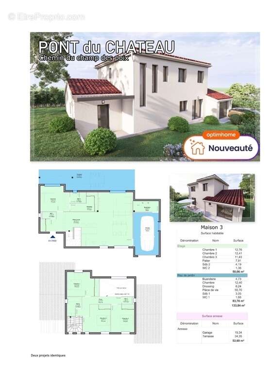 Terrain à PONT-DU-CHATEAU