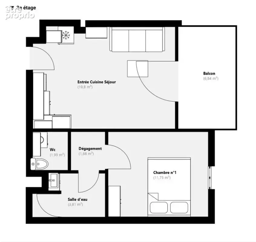 Appartement T2 - Balcon - Garage - photo 7