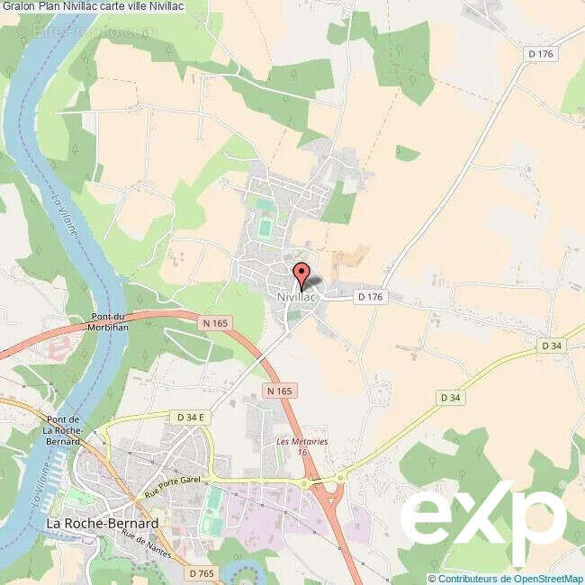 Informations Plan Nivillac carte ville Nivillac - Terrain à NIVILLAC