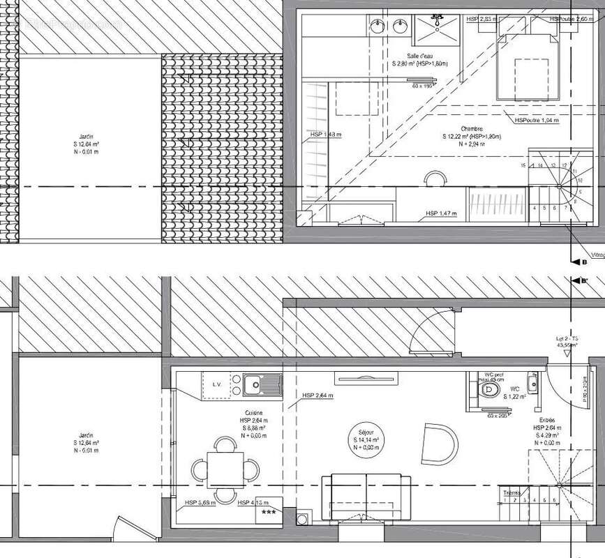T2 bis duplex de 56 m2 Bordeaux Chaban Delmas - photo 6