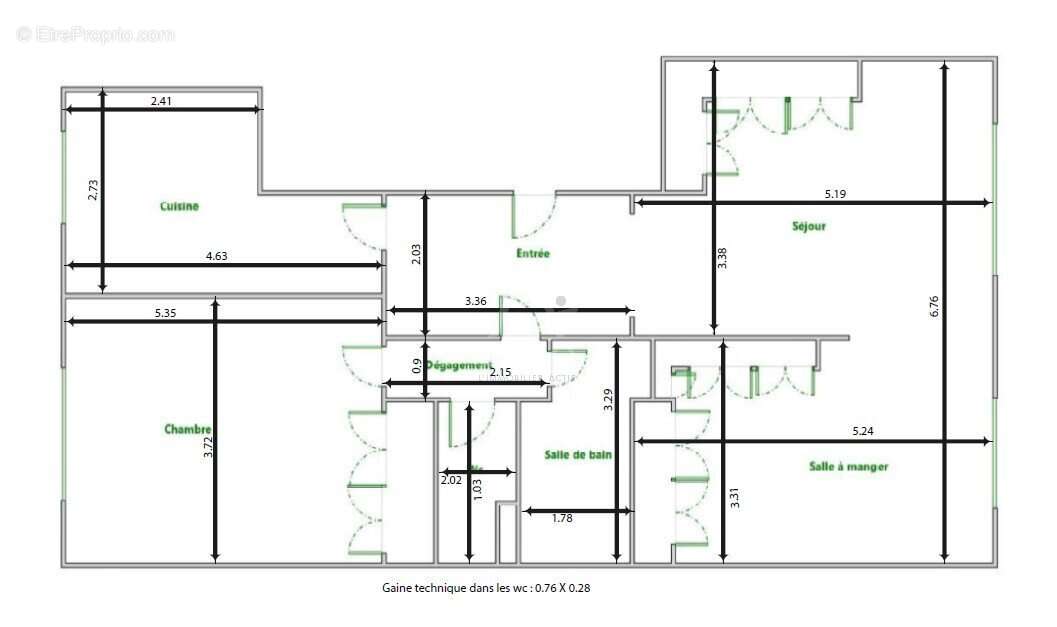 Appartement lumineux de 80,72 m²  Vue dégagée  Fort potentiel d'aménagement - photo 4