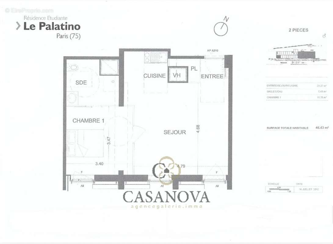 Paris 13e - Immeuble le Palatino - T2 de 45 m2 avec parking - photo 5