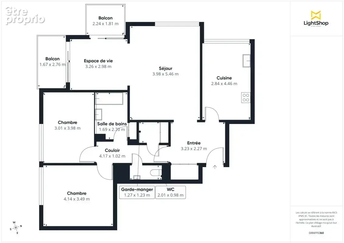 Appartement de 93 m² avec double balcon, parking en sous-sol et parc - Boulevard Des Pas Enchantés, Saint-Sébastien-Sur-Loire - photo 23