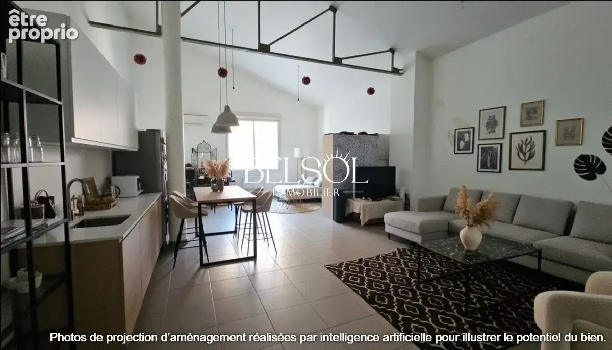 57m² d'espace de vie ; Une idée d'aménagement d'un style