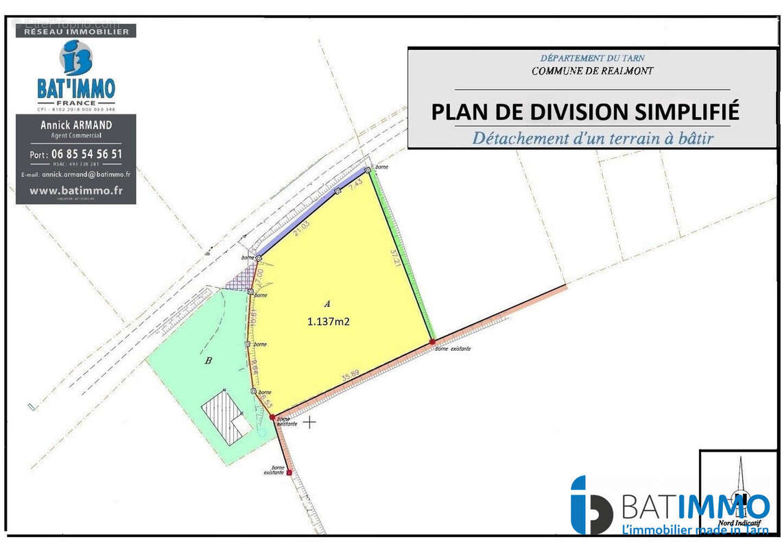 Plan du terrain (Lot A) - Terrain à REALMONT