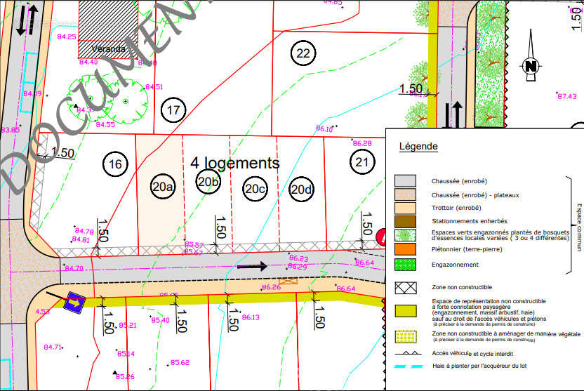 Lot 20a - 164m² constructible. - Terrain à LA RENAUDIERE
