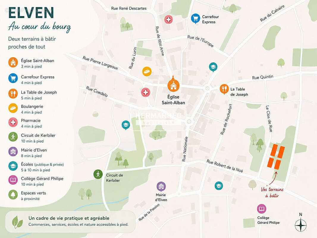 ELVEN Coeur de bourg, terrain constructible viabilisé de 778 m² - photo 2
