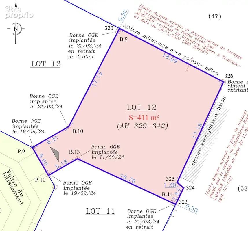 Terrain à bâtir viabilisé 411 m2 à Salles - photo 2