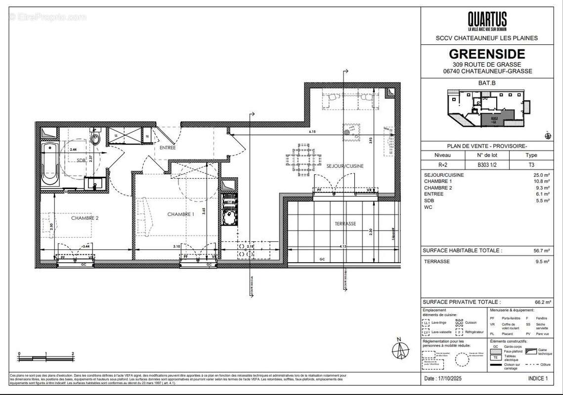 Appartement à CHATEAUNEUF-GRASSE
