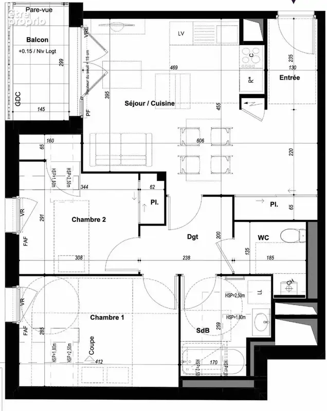 Appartement 57 m² à Chateaubourg  - photo 6