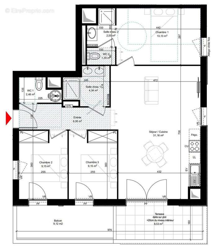 Appartement 80 m² à Bordeaux  - photo 3