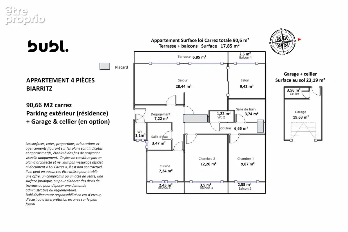 Biarritz parc d’hiver   90,60 m2   2/3 chambres   balcons   parking - photo 12