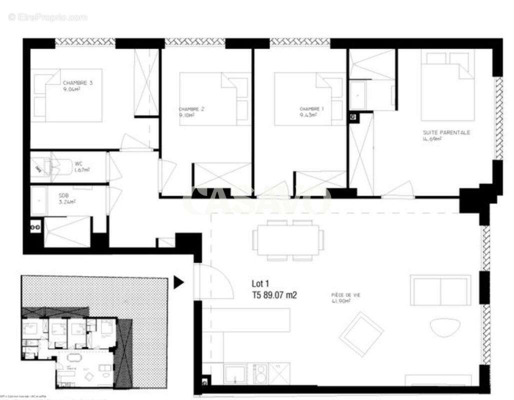 Vente Appartement 5 pièces de 89m² - 06000 Nice - photo 2
