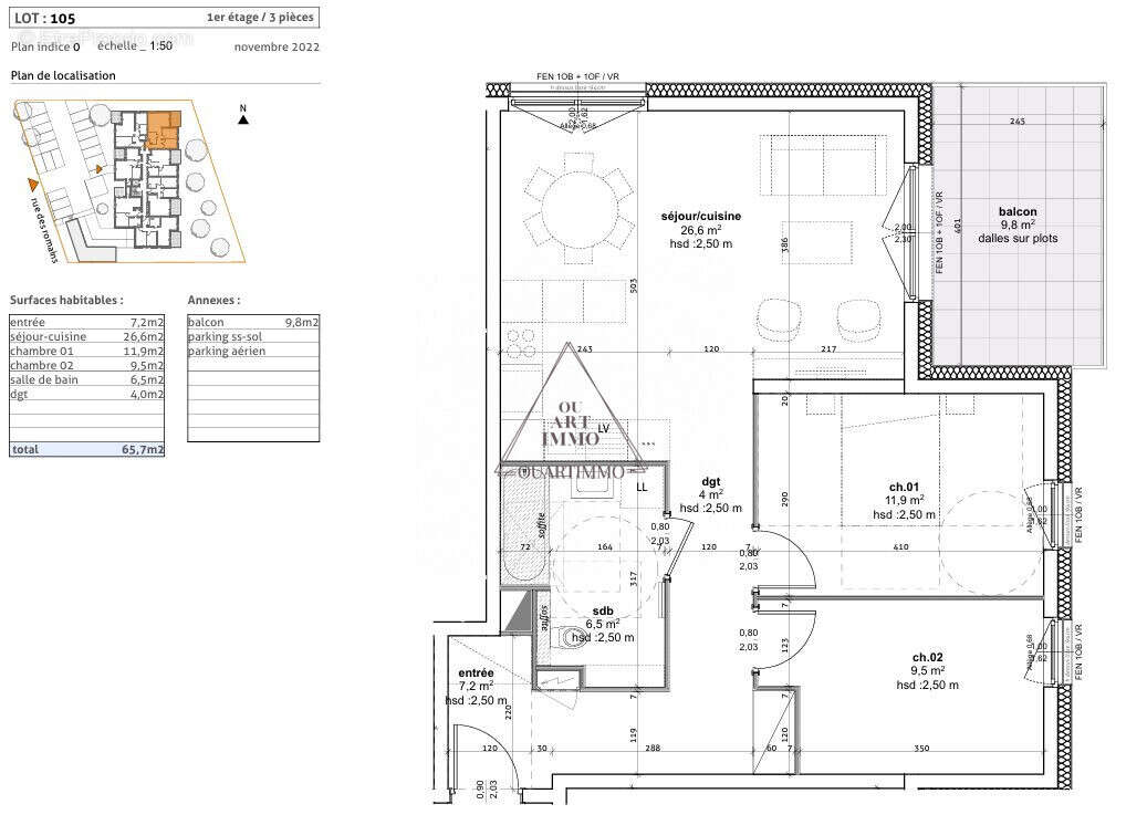 Appartement 67 m² à Truchtersheim  - photo 6