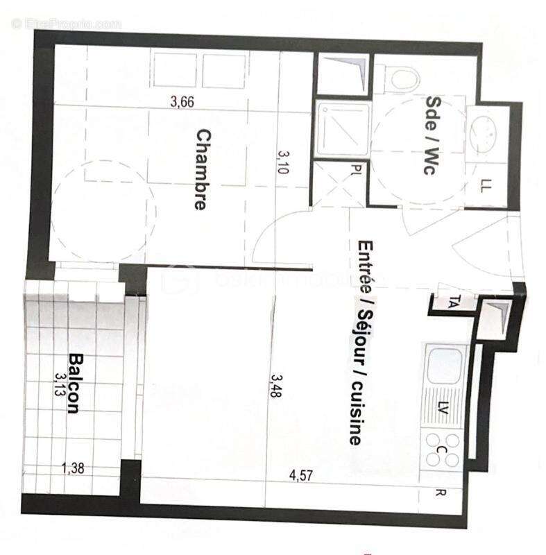 Appartement 2 pieces - photo 11
